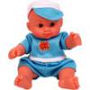 Mini játékbaba kék ruhában