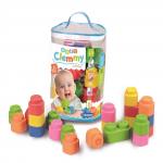 Clemmy Baby puha bébi építőjáték táskában 48 db-os